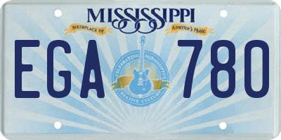 MS license plate EGA780