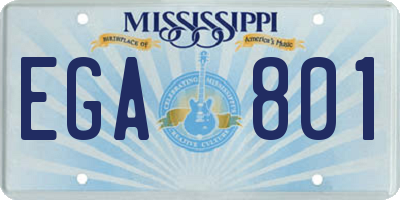 MS license plate EGA801