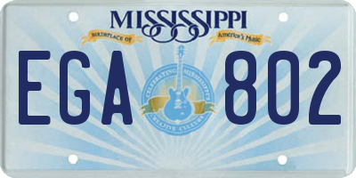 MS license plate EGA802