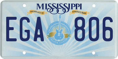 MS license plate EGA806