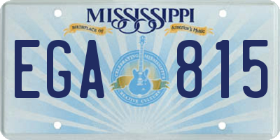 MS license plate EGA815