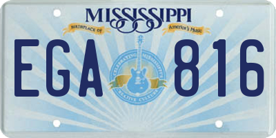 MS license plate EGA816