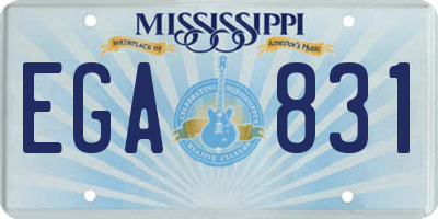 MS license plate EGA831