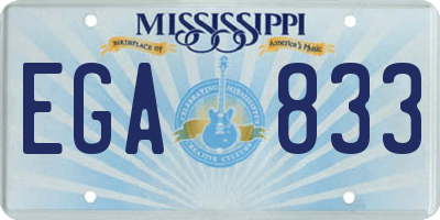 MS license plate EGA833