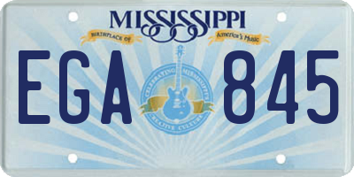 MS license plate EGA845