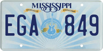MS license plate EGA849