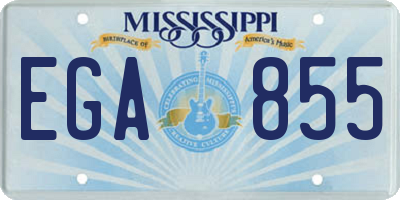 MS license plate EGA855