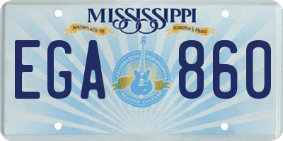 MS license plate EGA860