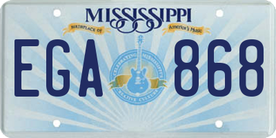 MS license plate EGA868