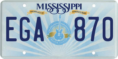 MS license plate EGA870