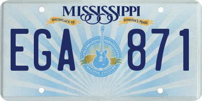 MS license plate EGA871