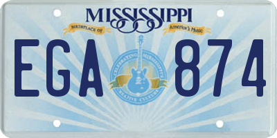 MS license plate EGA874