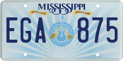 MS license plate EGA875