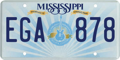 MS license plate EGA878