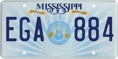 MS license plate EGA884