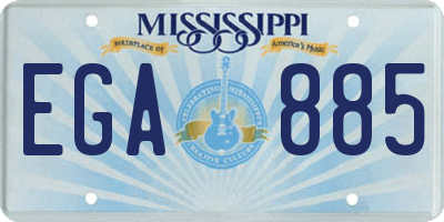 MS license plate EGA885