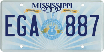 MS license plate EGA887