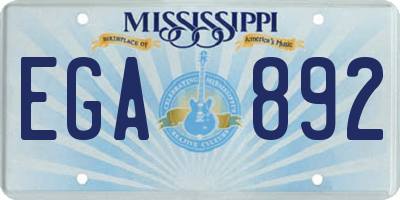MS license plate EGA892