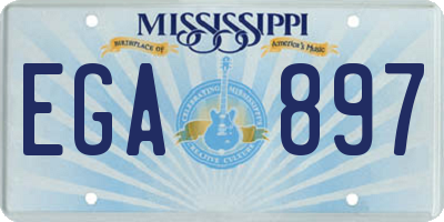 MS license plate EGA897