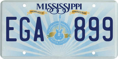 MS license plate EGA899