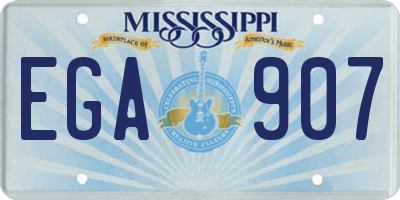 MS license plate EGA907