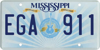MS license plate EGA911