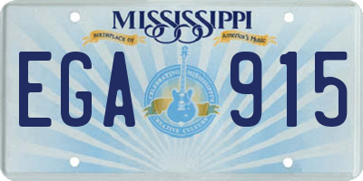 MS license plate EGA915