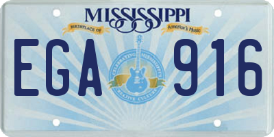 MS license plate EGA916