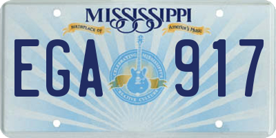 MS license plate EGA917
