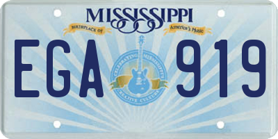 MS license plate EGA919