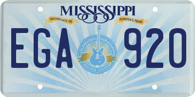 MS license plate EGA920