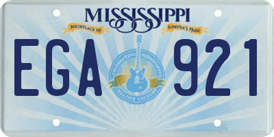 MS license plate EGA921