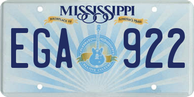 MS license plate EGA922