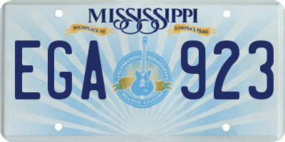 MS license plate EGA923