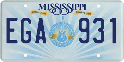 MS license plate EGA931