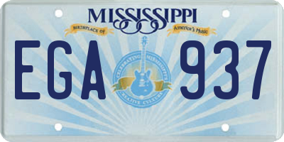 MS license plate EGA937