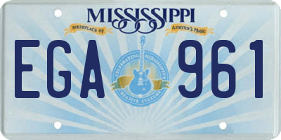 MS license plate EGA961