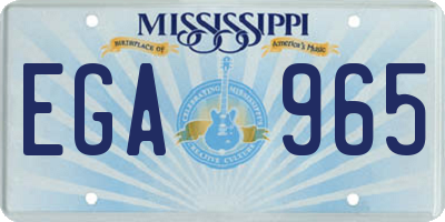 MS license plate EGA965