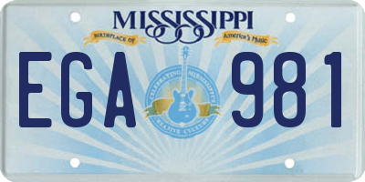 MS license plate EGA981