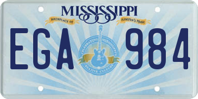 MS license plate EGA984