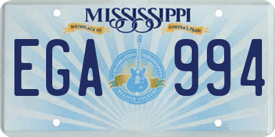MS license plate EGA994