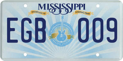 MS license plate EGB009