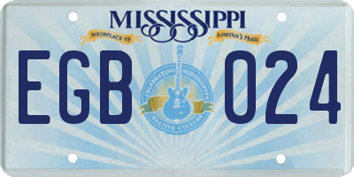 MS license plate EGB024