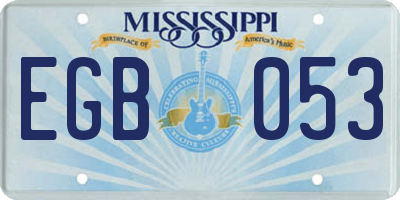 MS license plate EGB053
