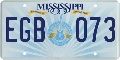 MS license plate EGB073