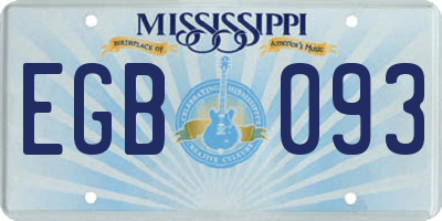 MS license plate EGB093