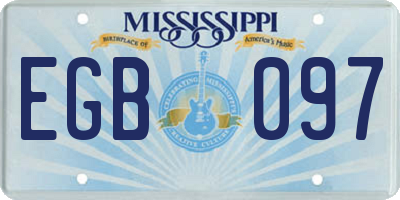 MS license plate EGB097