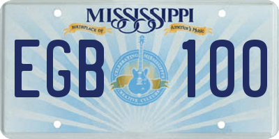 MS license plate EGB100