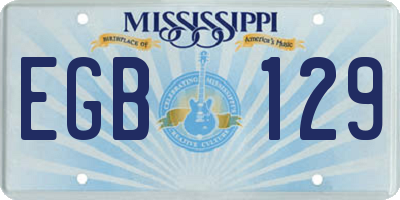 MS license plate EGB129
