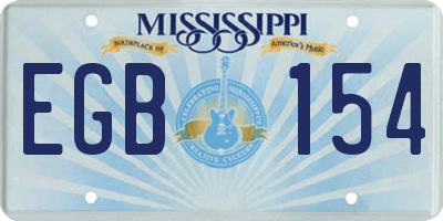 MS license plate EGB154